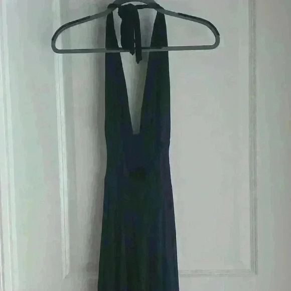 Black TART Halter Deep V dress. SZ XS. - Picture 4 of 7